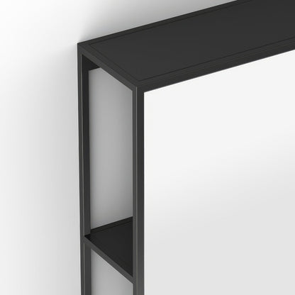 Dockside Mirror With Open Shelving 50 Black