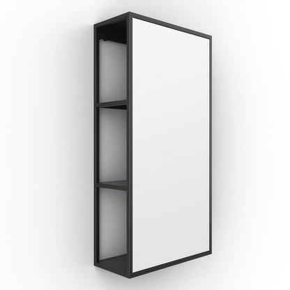 Dockside Mirror with Open Shelving Black 30x60cm in Black