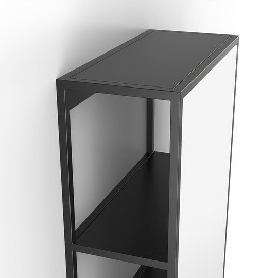 Dockside Mirror with Open Shelving Black 30x60cm in Black - alternate view