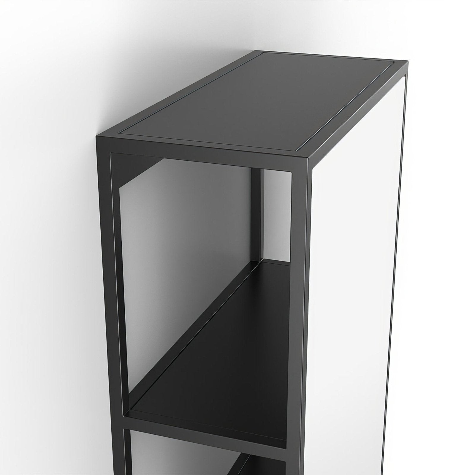 Dockside Mirror with Open Shelving Black 30x60cm in Black – pattern detail