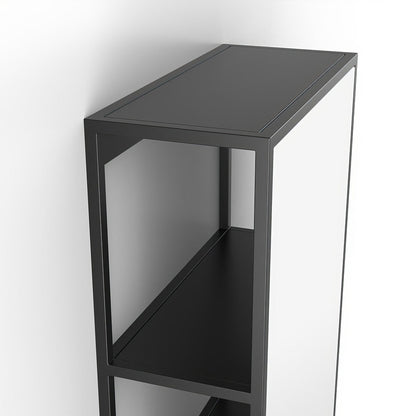 Dockside Mirror with Open Shelving Black 30x60cm in Black