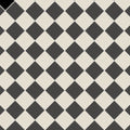 Dorchester black and Dover white diamond patterned tile flooring in black and cream for stylish interior use