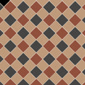 Terracotta and charcoal diamond-patterned tile flooring from dorchester black red and old london collection