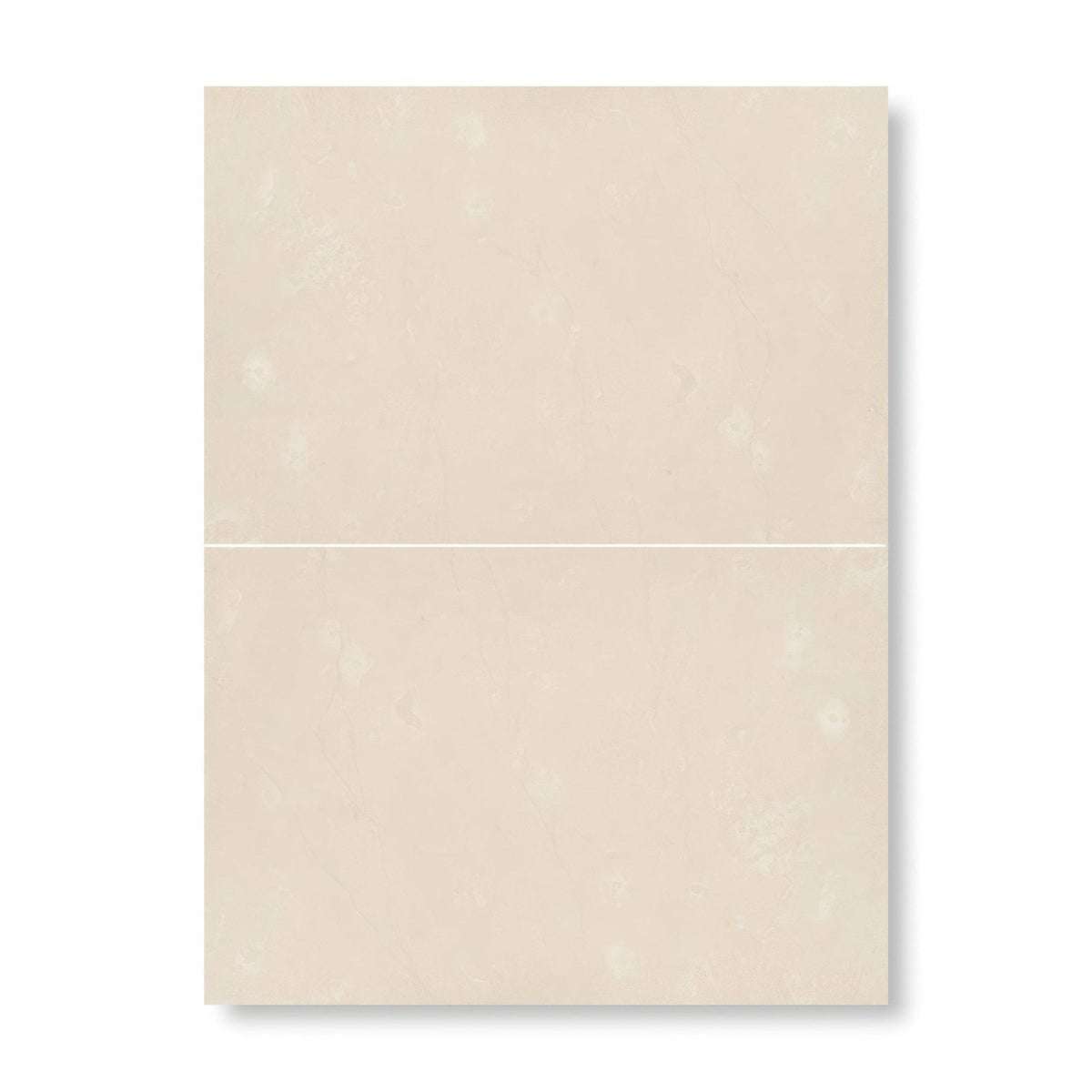 Beige ceramic tile dorzano diamond sawn edge 40.6 x 61cm with subtle speckled texture and glossy finish