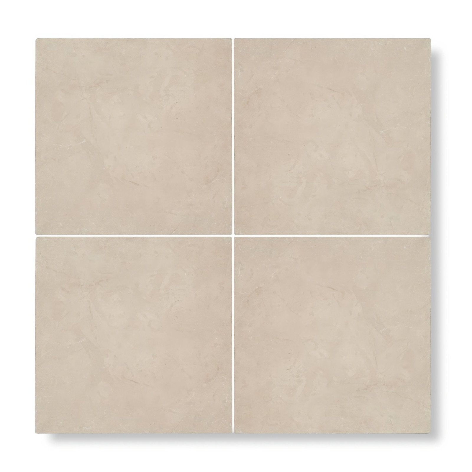 Beige square dorzano tumbled ceramic tiles 40.6 x 40.6cm with subtle textured finish for flooring and walls