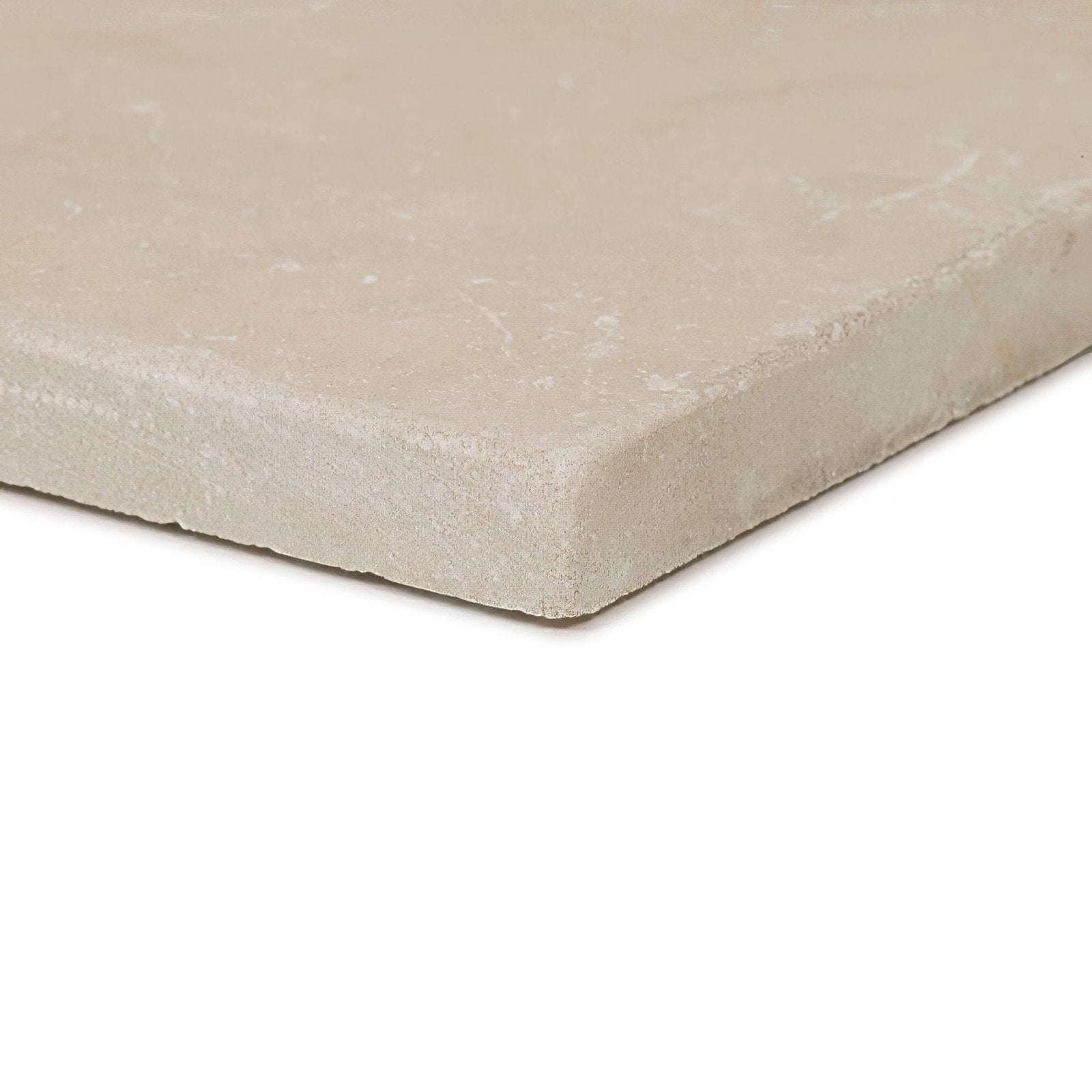 Beige stone tile dorzano tumbled 40.6 x 40.6cm with natural texture and softly rounded edges