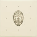 Dot Cartouche with Egg Charcoal Grey on County White