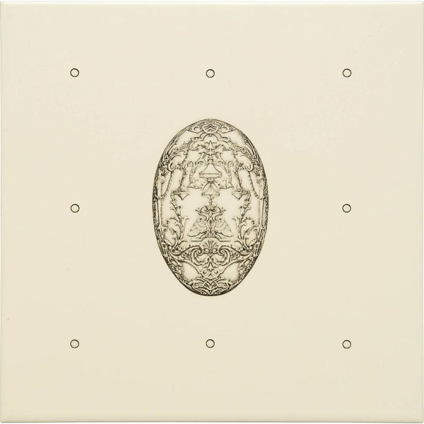 Cartouche with Egg Charcoal Grey on County White