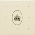 Dot Cartouche with Sovereign Crown Charcoal Grey on County White