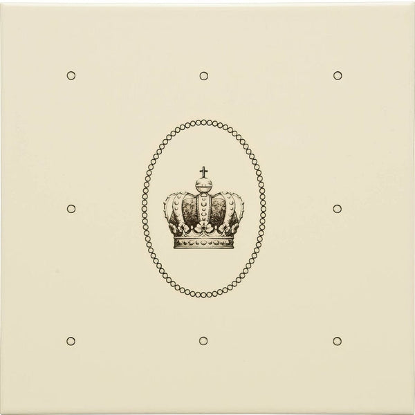 Cartouche with Sovereign Crown Charcoal Grey on County White