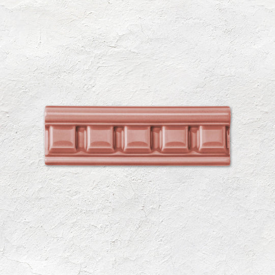 Duchy Pink Dentil Moulding Ceramic Wall Tile 152x50mm