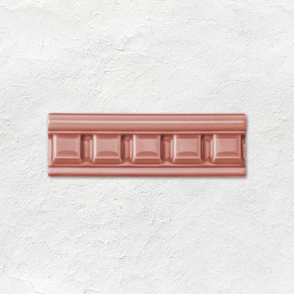 Duchy Pink Dentil Moulding Ceramic Wall Tile 152x50mm