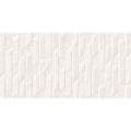 White textured wall tile dual blend white matt 30 x 60cm with geometric raised vertical ridges for modern interiors