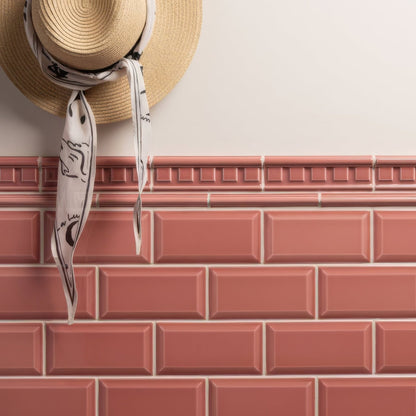 Duchy Pink Metro Bevelled Tile