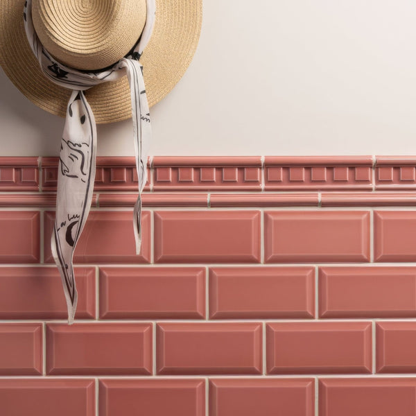 Duchy Pink Metro Bevelled Tile 150x75mm