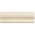 Cream-colored cream ceramic torus moulding dune tile with smooth glossy finish and subtle wavy ridges along length