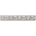 Dunwich Beaulieu white ceramic tile with ornate raised floral and vine pattern along its length
