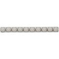 Dunwich Empire white ceramic bead bar with ten evenly spaced glossy spherical beads