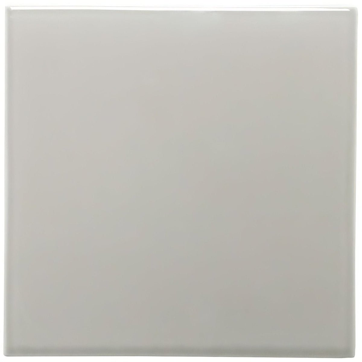 A sleek square ceramic dunwich field tile with a smooth matte off-white finish and subtle glossy edges