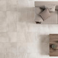 Durango beige matt 60 x 60cm floor tiles with beige marble effect and subtle veining in a matte finish