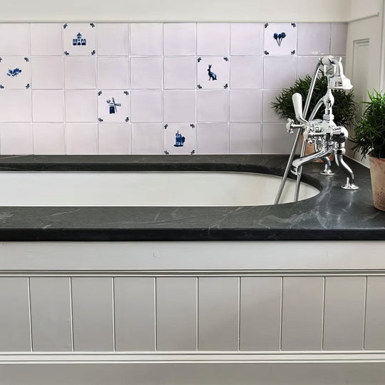 Dyrham Dairy Ceramic Chalk White Field Tile - alternate view