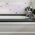 Dyrham Dairy Ceramic Chalk White Field Tile in a bathroom setting