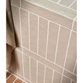 Beige rectangular earthenware porcelain plaster tiles with subtle texture and white grout lines