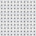 White marble mosaic tile with woven pattern and dark gray grout from east hampton basketweave collection
