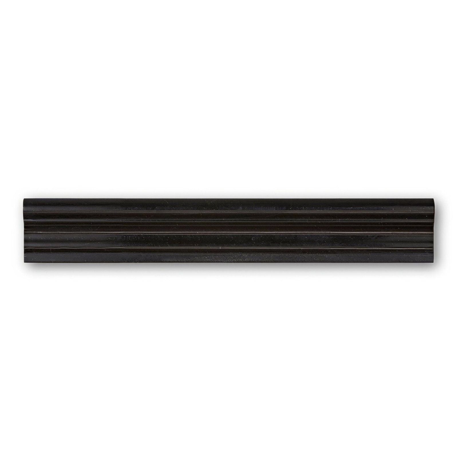East hampton black marble dado decorative molding with black glossy finish and classic reeded design