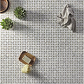 Gray woven mosaic tile floor made of emperador marble in basketweave pattern for east hampton collection