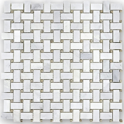East Hampton Emprador Basketweave Marble Mosaic