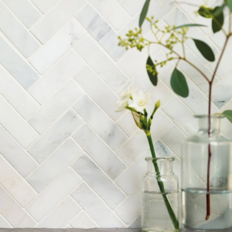 East Hampton Harbour View Herringbone Marble Mosaic