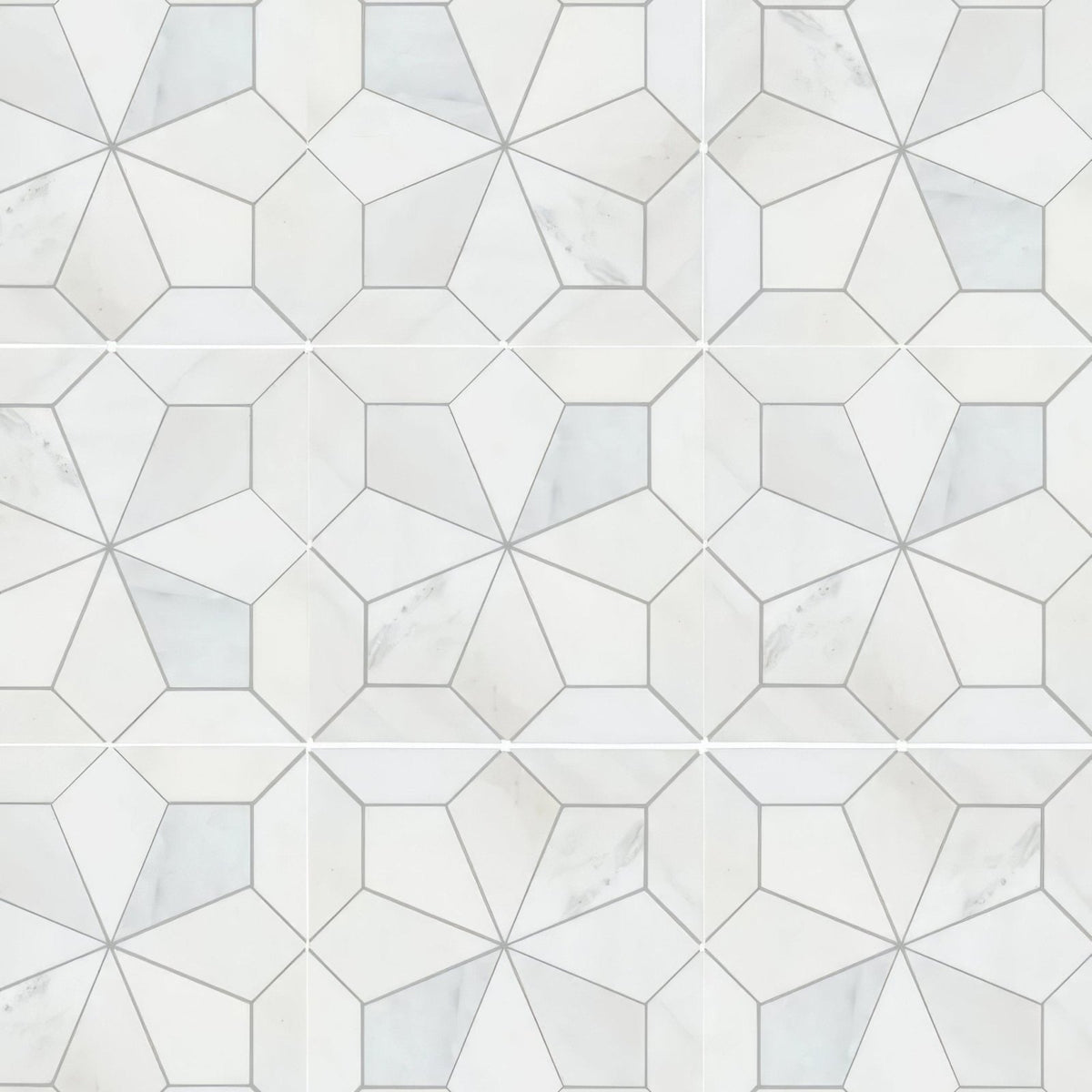 East hampton nova star marble mosaic featuring white marble tile with geometric star pattern for wall or floor use