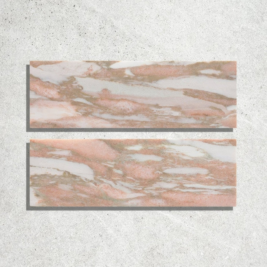East Java Flamingo Marble Honed Brick – close-up detail