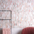 East Java Flamingo Marble Plume Mosaic pink and silver marble fish-scale mosaic tile