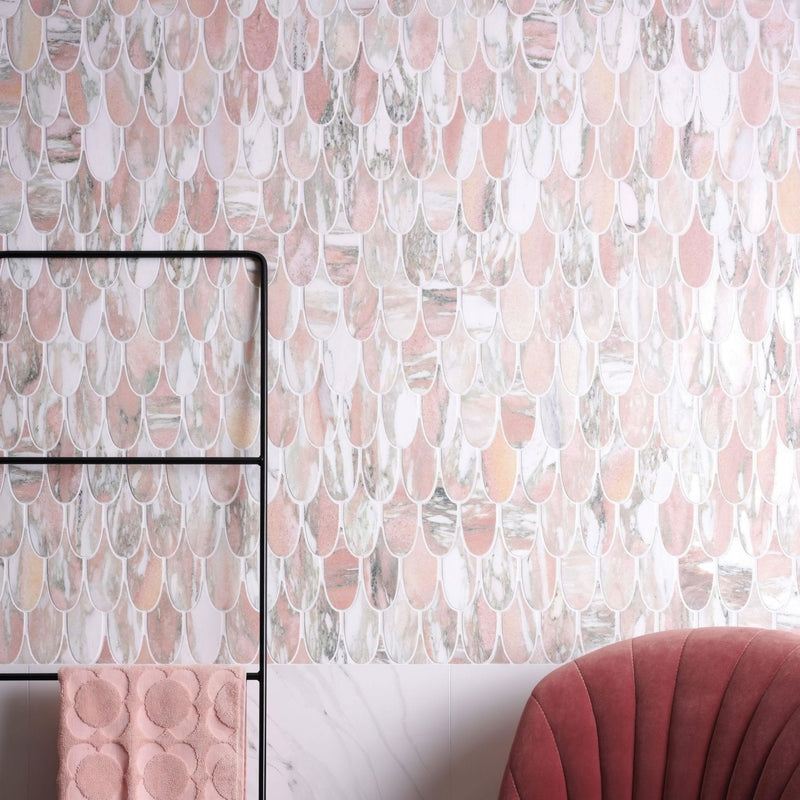 East Java Flamingo Marble Plume Mosaic