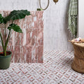 East Java Flamingo Marble temple mosaic glossy rectangular wall tiles with pink and white marble pattern
