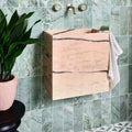 East Java Hummingbird Marble Honed Brick in a bathroom setting
