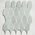 East java hummingbird marble plume mosaic light green fish scale marble tiles with subtle veining and polished finish