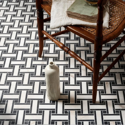 East Village Porcelain Basketweave Bianco