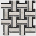 Black and white marble basketweave mosaic tile in porcelain east village bianco for stylish flooring and walls