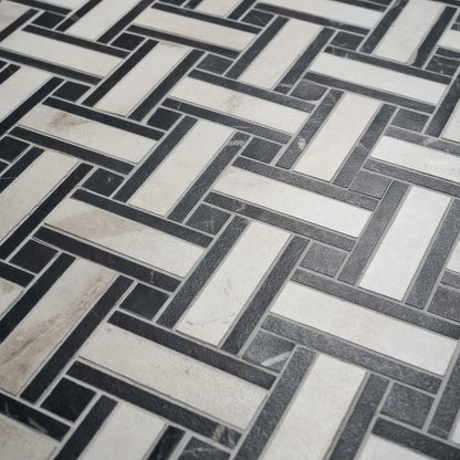 East Village Porcelain Basketweave Bianco