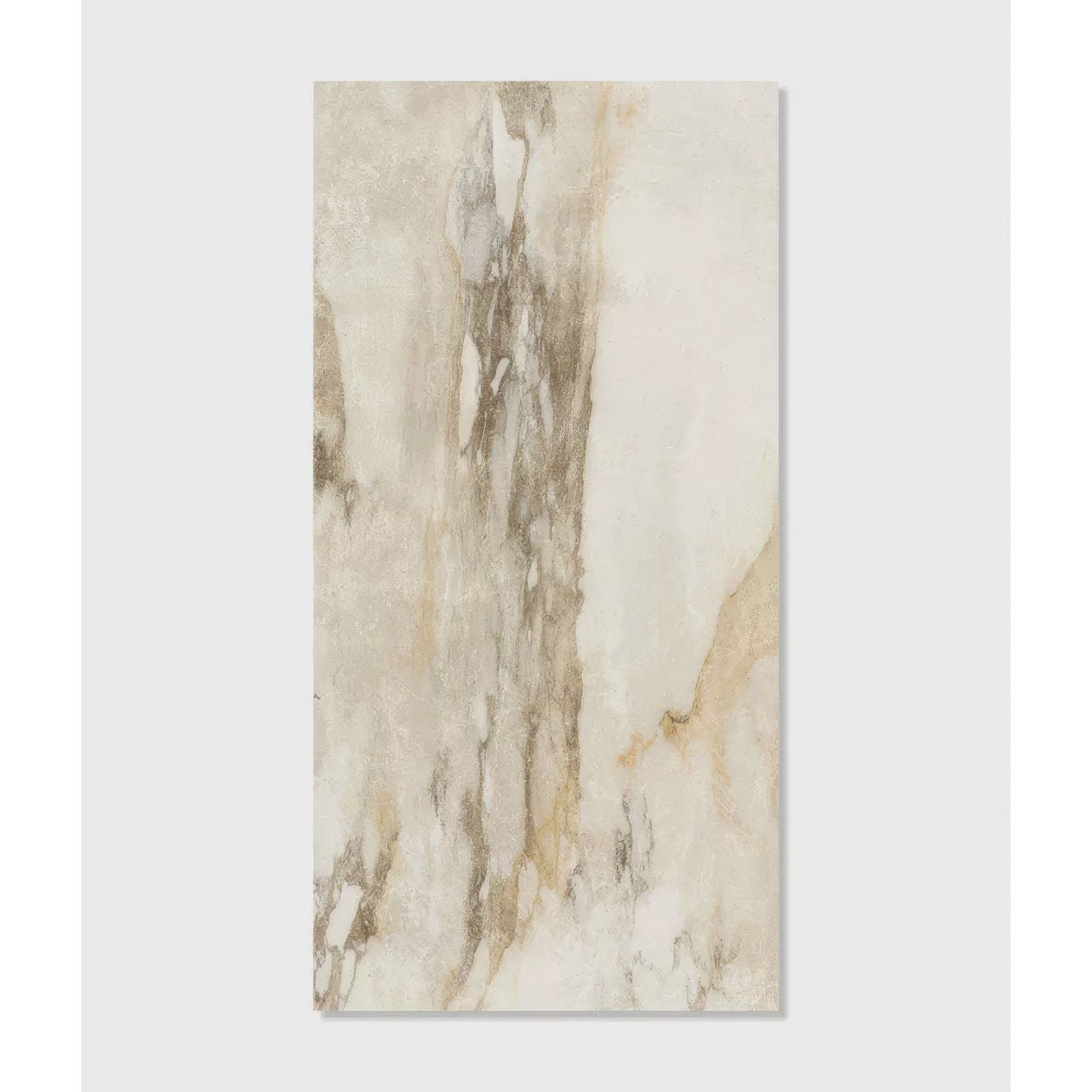 Beige and gray veined marble porcelain tile with smooth polished surface east village oro 60 x 120cm