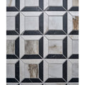 Black and white geometric pattern east village porcelain quadrant mosaic tile made of marble for flooring and walls
