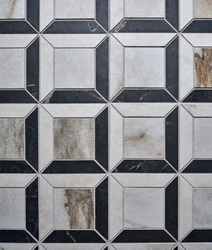 East Village Porcelain Quadrant Mosaic Oro