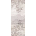 Eastern mist decorative 8-tile set panel b features a delicate monochromatic ink-wash painting of an east asian landscape