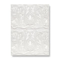 White ceramic edwardian acanthus highgate tiles with raised ornate floral patterns for decorative wall use