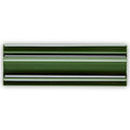 Olive green edwardian caledonian dado ceramic tile with glossy finish and three horizontal white stripes