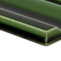 Edwardian Caledonian dado dark green ceramic tile with glossy textured surface and beveled edges for wall decoration