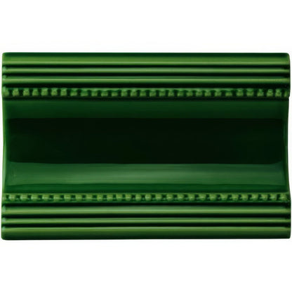 Edwardian Green Plain Cornice Ceramic Wall Tile 152x75mm